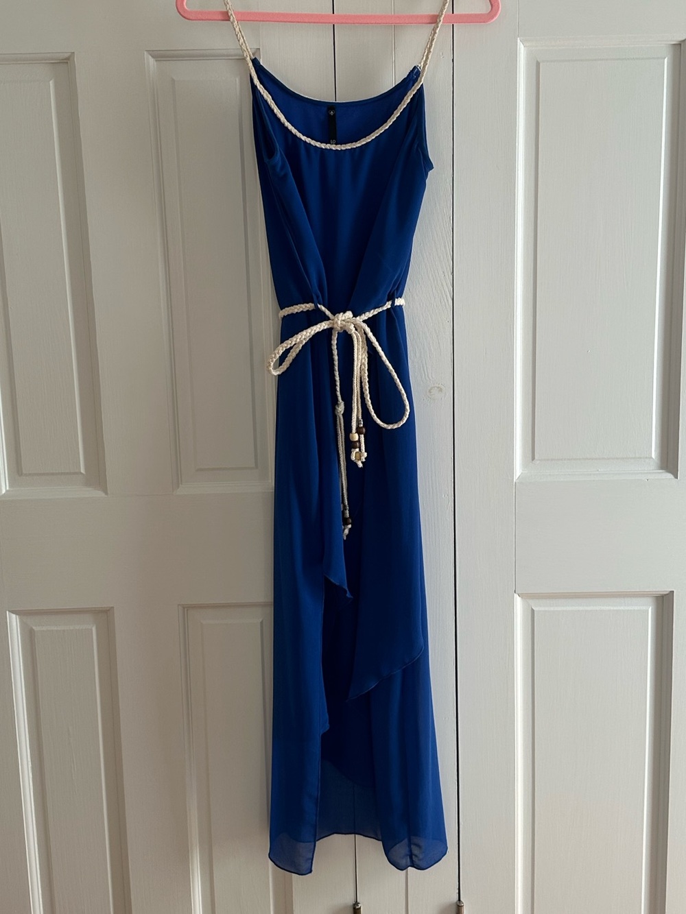 Love Culture Royal Blue High-Low Maxi Dress with Rope Trim
